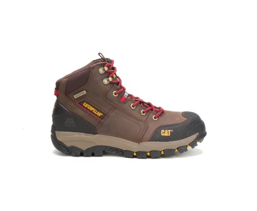 Botas De Seguridad Caterpillar CAT Navigator Mid Impermeables Steel Puntera Hombre Marrones Rojas | CAT-201RM